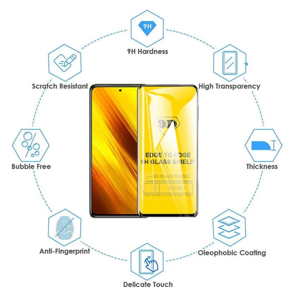9D härdat glas för Xiaomi Redmi Note 7 skärmskydd