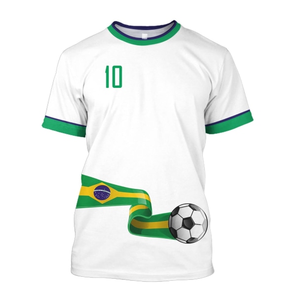 Brazil Jersey Herr T-shirt O-hals Överdimensionerad Kortärmad Herr Kläder 3D print Brasiliansk Flagga Selection Football Team Shirt,Q00120T,6XL