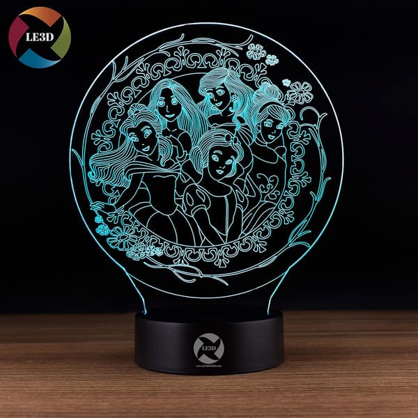 3D Optisk Illusions Natlampe - 7 LED Farveskiftende Lampe