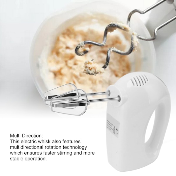 Elektrisk handmixer 300W 5 hastigheter Skålvila Säker Multidirektionell elektrisk visp med 4 vispar för kök EU-kontakt 220V
