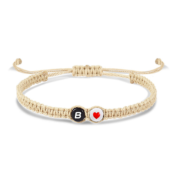 Wekity Initial Armband Dam Tjej Flätat Rep