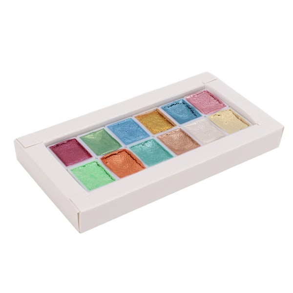 Glitter akvarellmaling Solid Packing Metal Macaron Color Art Painting Perlemorskimrende akvarellmaling
