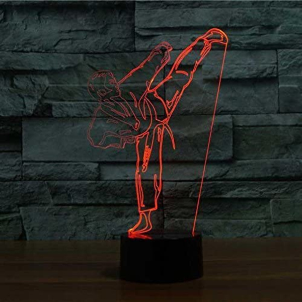 3D Gradient Karate Taekwondo Natlampe Touch Switch 7 Farver