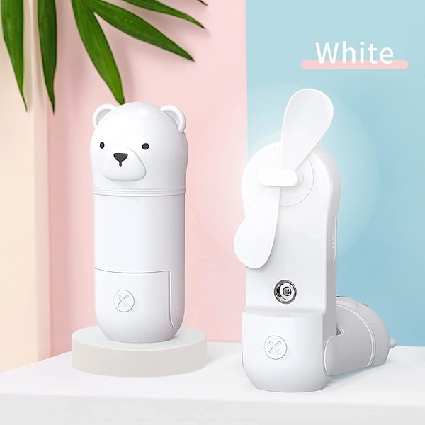 Kädessä pidettävä minituuletin, 3-nopeuksinen säädettävä pieni tuuletin, kannettava USB ladattava pieni taskutuuletin, kosteuttava tuuletin, täydellinen urheilutuuletin