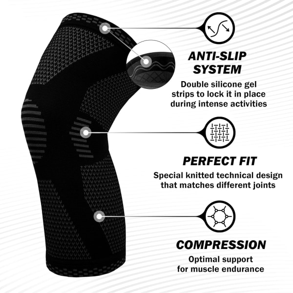 Sports knæpuder varme led leggings, åndbare leggings udendørs løb cykling klatring sport bedste knæpuder Black L