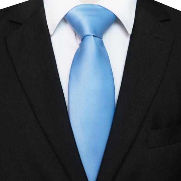 Herreslips i ensfarget, 3,15\" bredde 57\" lengde, jacquardvevd satengpolyester slips, formelt slips for forretningsbryllup konfirmasjonsgave Sky blue