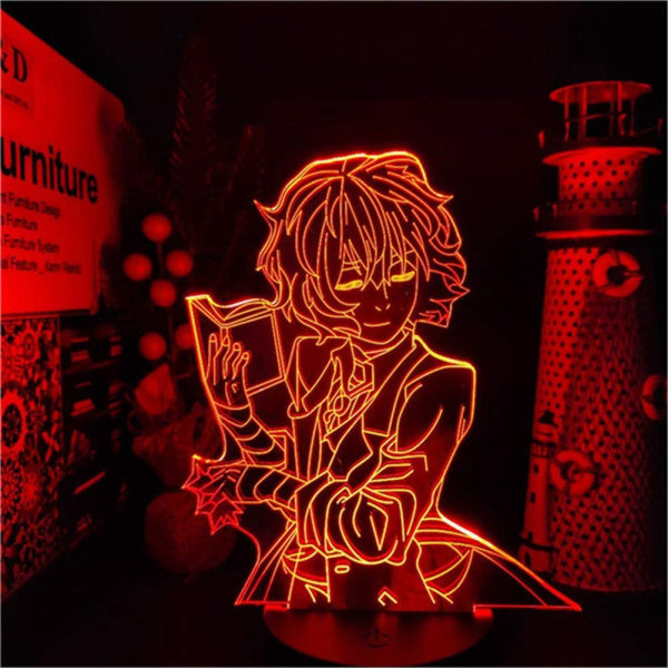 Ny Anime Manga BUNGO STRAY DOGS DAZAI BOK 3D Led Anime Lampa