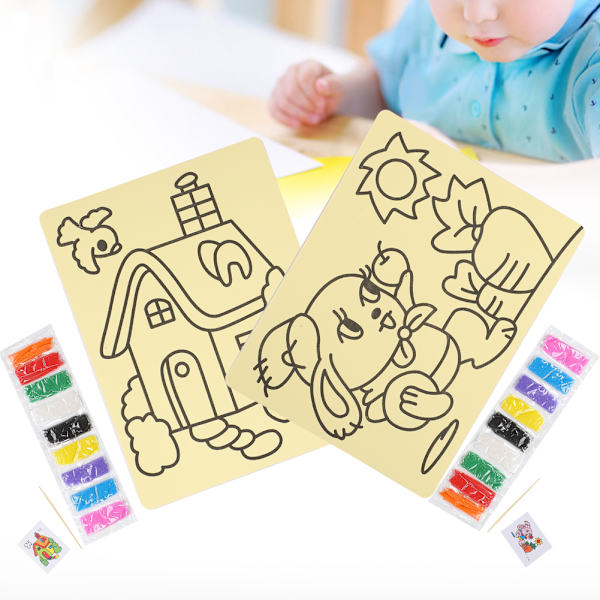 Sand Painting Toy Kit Tegnebrett Sett DIY Pedagogisk Malingsverktøy for Barn