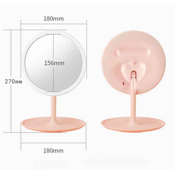 Smart Vanity Mirror Med Ljus Led Desktop Mirror Student F