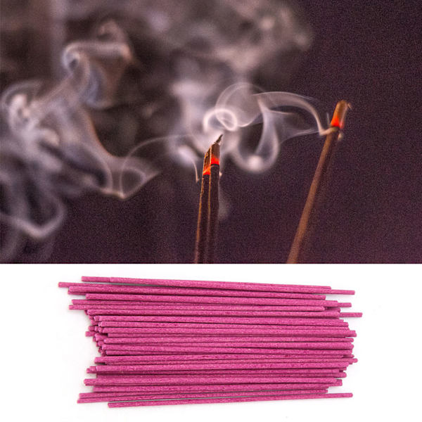 En kasse med naturlige røgelsespinde Aromaterapi Duft Indendørs frisk luft Aroma krydderier (Rose)