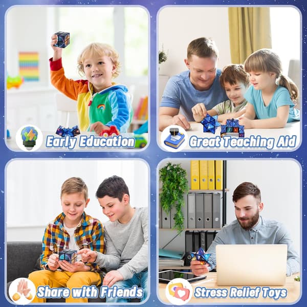 Infinity Cube Fidget Legetøj - Solsystem Rum Magisk Terning til Børn 6-11, Smarte Puslespil til 8-12 Årige Drenge Piger, Autisme Rejse