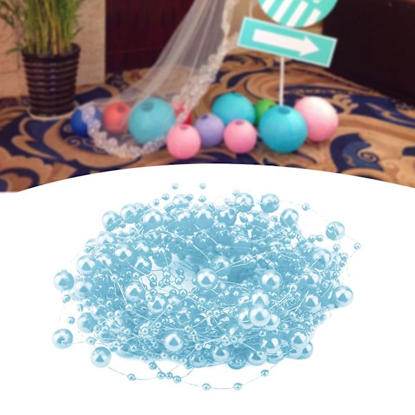 10M Fiskegarn Kunstige Perler Perlekjede DIY Bryllupsfest Dekorasjon Blue