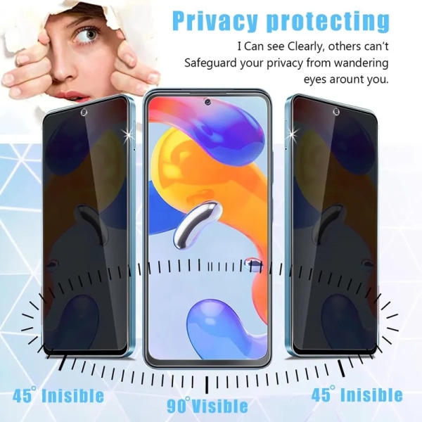 Sekretessskärmskydd för Realme 10 4G Anti-Spy härdat glas