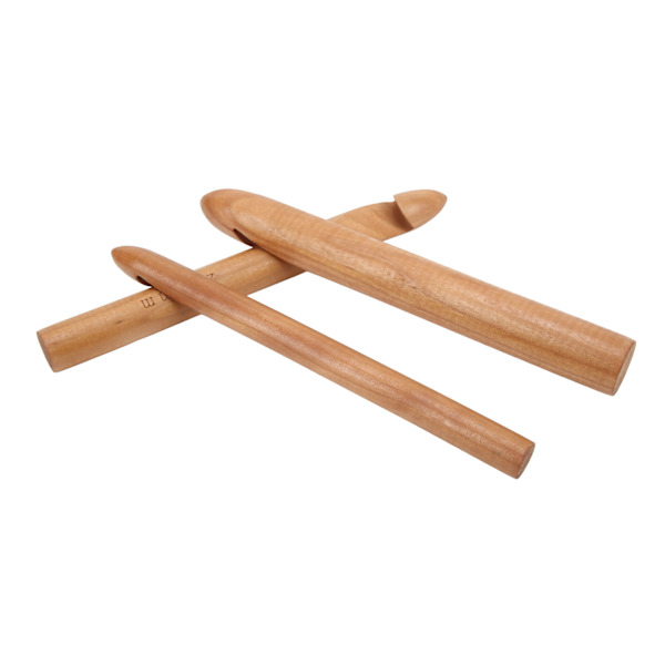 Stora virknålar 20 cm ergonomisk design premium naturligt bambu glänsande virknål