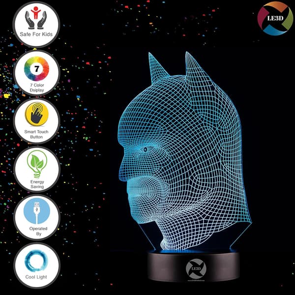 3D Optisk Illusions Natlampe - 7 LED Farveskiftende Lampe