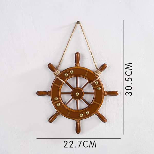 Middelhavstema Treskipsratt Båt Ornament Dekorativ