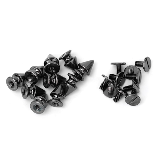 50 st 8*12 mm Fashion Metal Bullet Rivet Spikes & Cone Studs för Läder DIY Tillbehör (Svart)