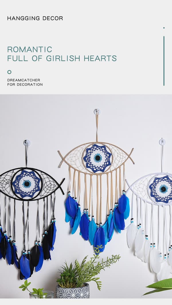 Unelmien siepparit Käsintehty Evil Eye Unelmien siepparit Sulka Wal