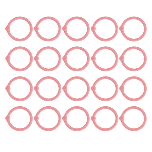 40 st Bindemedel Ringar Multifunktion Flera Färger Rund Hål Lösblad Papper Enkla RingarRosa