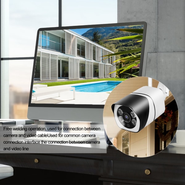 10 st BNC-kabelkontakt, rak hane, adapter, omvandlare för kamera och videokabel