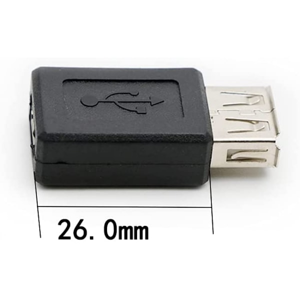 USB 2.0 A-hona till USB B Mini 5-stifts hona adapterkonverter, stödjer 2.0 dataöverföring