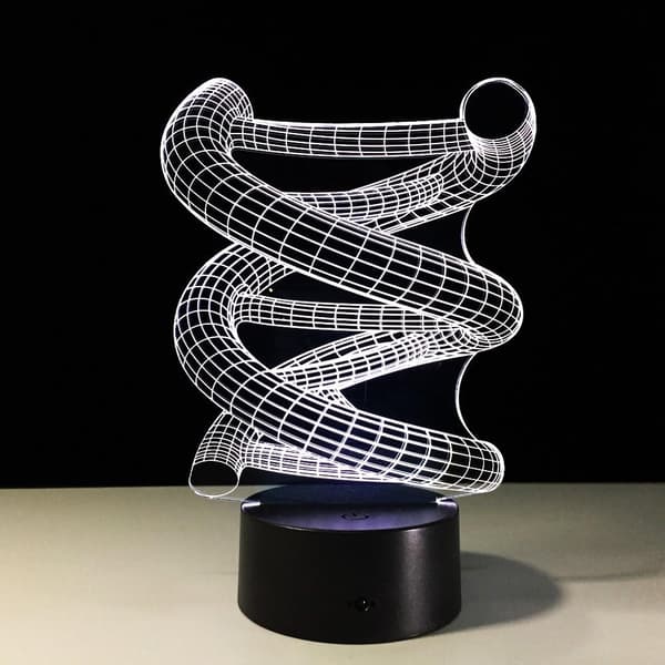 3D DNA LED Natlampe ABS Touch Base Abstrakt Spiral Pære La