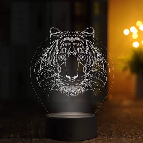 3D Lejon Nattlampa USB-driven Touch Switch Fjärrkontroll