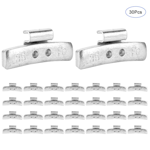 30 st 35g/1.23oz P-formade Hjulbalansvikter Aluminiumlegering Klipp på Balansering för Stålfälgar