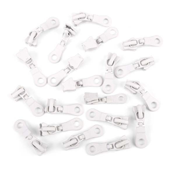 20 stk. Metal Alloy Zipper Sliders Størrelse #5 Lynlås Fastener Reparation Udskiftningssæt (Hvid)