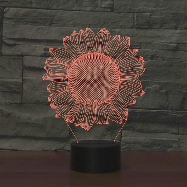 3D Solsikke Optisk Illusion Model Visuelt Natlys 7 Farver