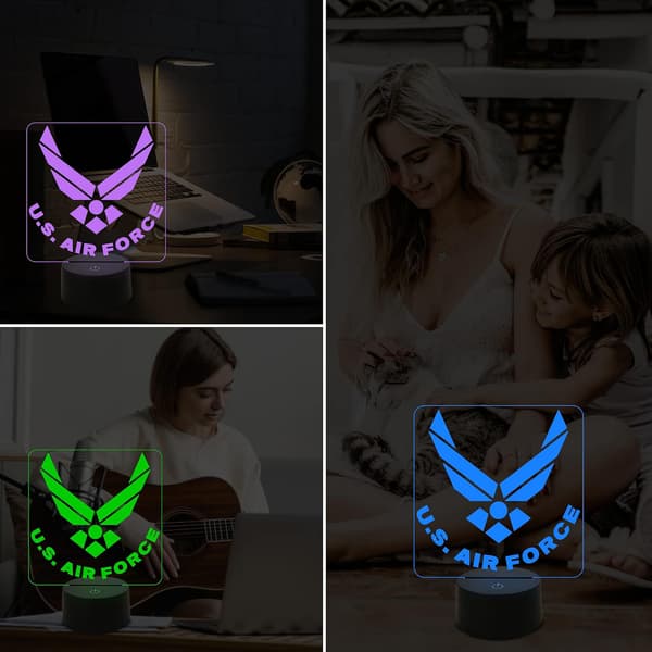 3D Natlampe til US Army Militær, 16 Farver Skift Smart