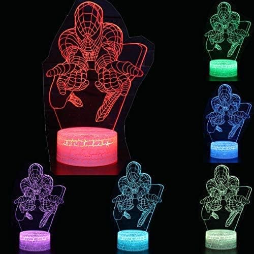 3D Illusion Natlampe Superhelt Tre Mønstre 16 Farver Ch