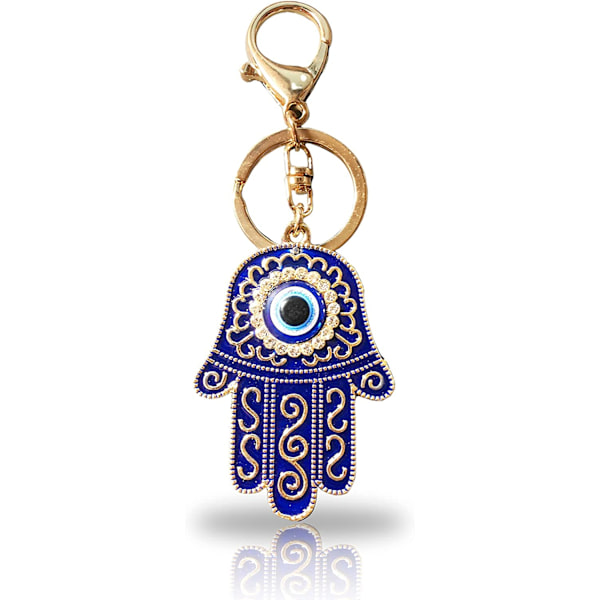 Nyckelring med ondskefullt öga, lyckobringande amulett, skyddande strass