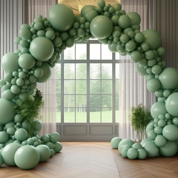 130 stk. salviegrønne balloner i forskellige størrelser 18\" 12\" 10\" 5\" ballonbue guirlande sæt perfekt til fødselsdagsfest, dimission, babyshower, bryllup, Holi Sage Green