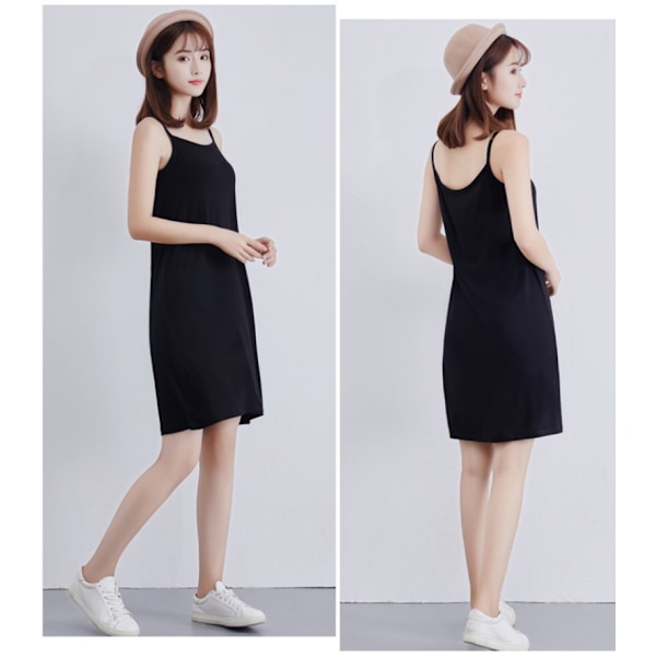 Slips Klänning Underklänning J4 Petticoat Underskirt(Svart M)
