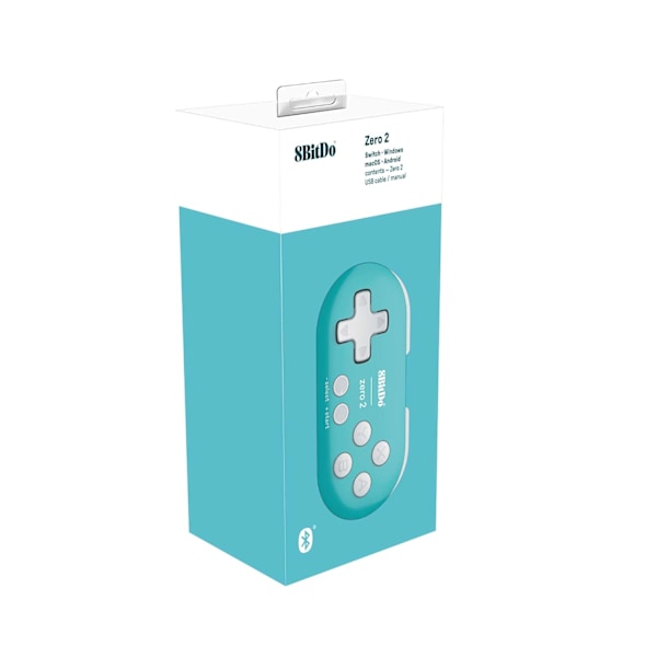 Zero 2 Bluetooth Gamepad Nøglering Størrelse Mini Controller til Switch, Windows, Android, macOS & Raspberry Pi (Turkis Udgave) Turquoise