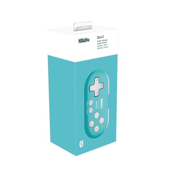 Zero 2 Bluetooth Gamepad Nøglering Størrelse Mini Controller til Switch, Windows, Android, macOS & Raspberry Pi (Turkis Udgave) Turquoise