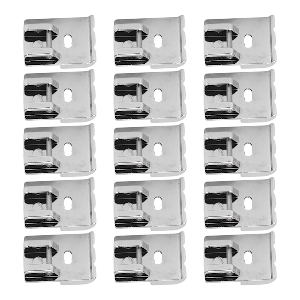15 stk. Dobbelt Kantsyningspresserfod i Rustfrit Stål 2,3x1,8cm Blankt Udseende Syning Kantsyningspresserfod til Husholdningssøm