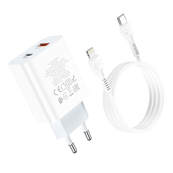 hoco. C97A Europæisk standard PD20W+QC3.0 oplader til iPhone1