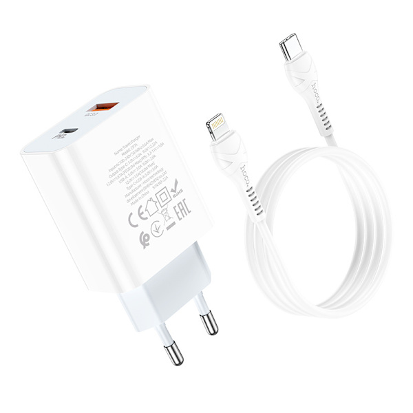 hoco. C97A Europeisk standard PD20W+QC3.0 laddare för iPhone1