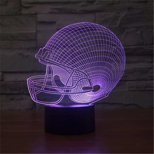 Fotballhjelm 3D Lampe Optisk Illusjonslys, Ticent 7 Farger
