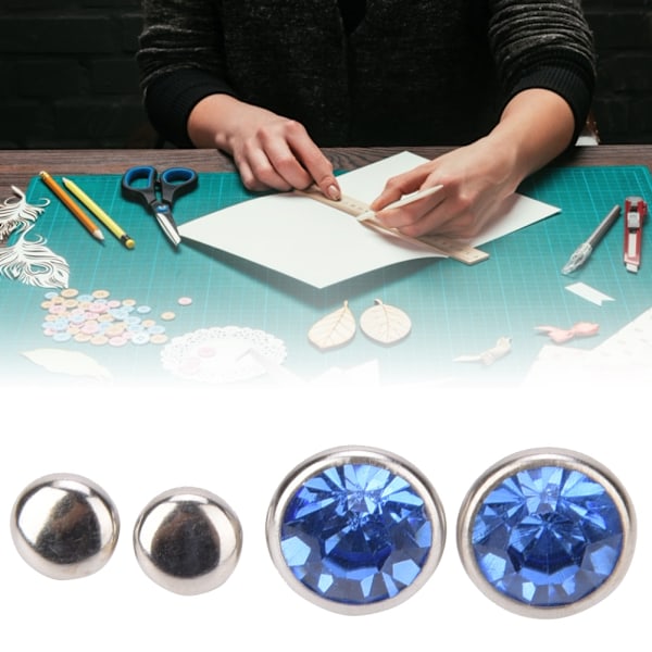20 sarjaa värikkäitä hopeisia strassiniittejä, DIY-laukkujen, kenkien ja vaatteiden koristeluun, 10 mm x 10 mm, hopeanväriset, vaaleansiniset strassit