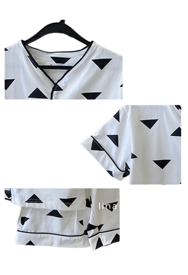 Barn Pyjamas Byxor Pojkar Pyjamas Set,L(Vit Triangel)