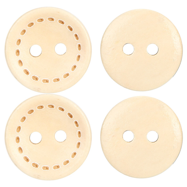 100 st träknappar cirkulär träfärg DIY tillbehör sömnad 2-håls knapp 1,5 cm
