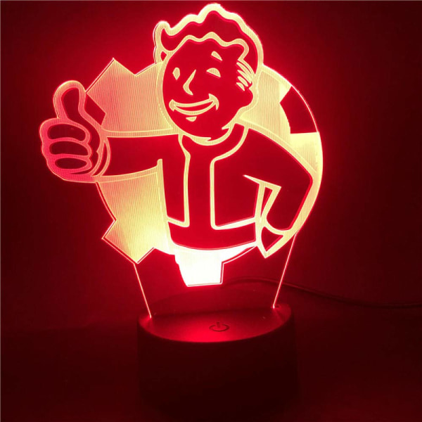 3D Nattljus 3D LED Nattljus Spel Fallout Shelter Logotyp