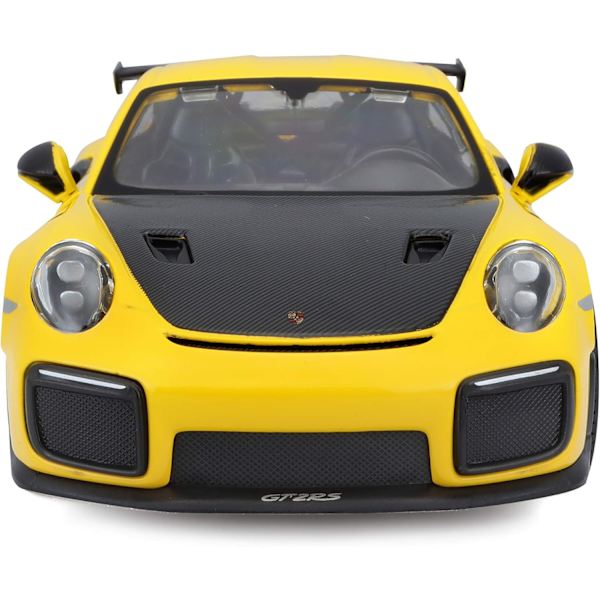 Maisto Porsche 911 GT2 RS Gul med Kolfiberhuv och Guld Fälgar Special Edition 1/24 Diecast Modellbil