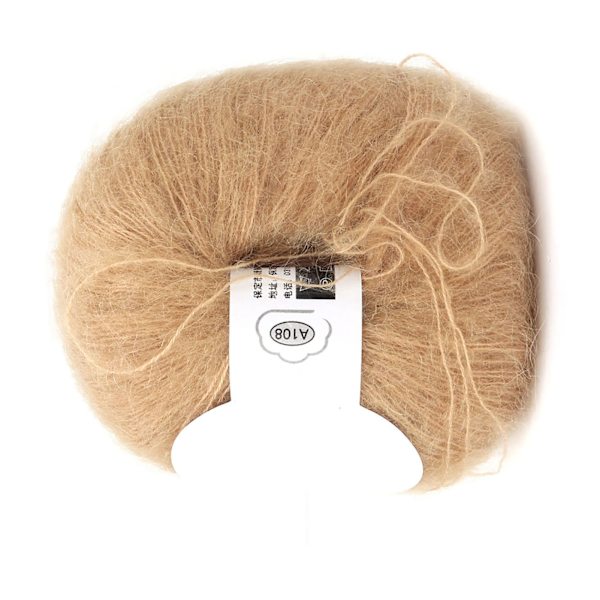 Populær blød mohair pashm strik angora lang uldgarn varm (khaki)