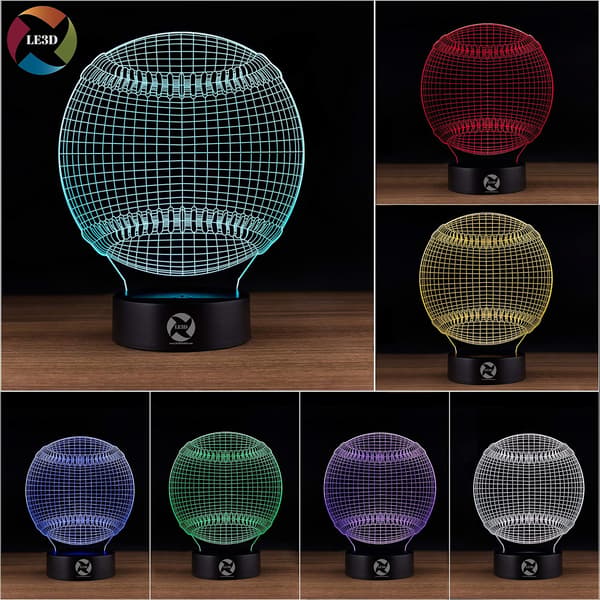 3D Optisk Illusjon Nattlys - 7 LED Fargeskiftende Lampe