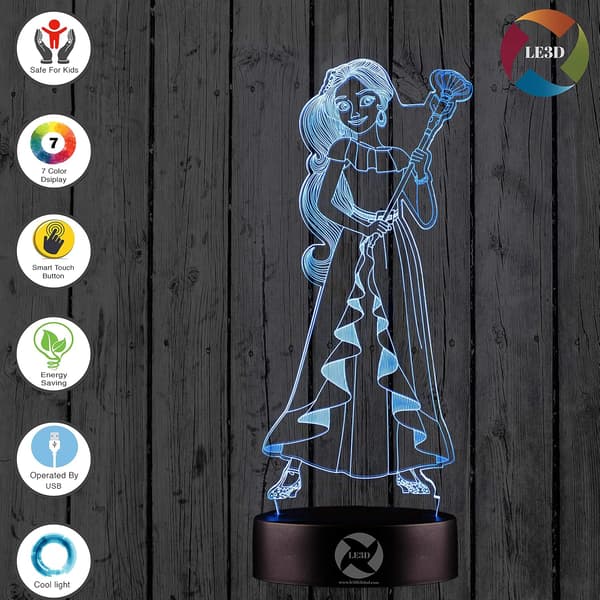 3D Optisk Illusions Natlampe - 7 LED Farveskiftende Lampe