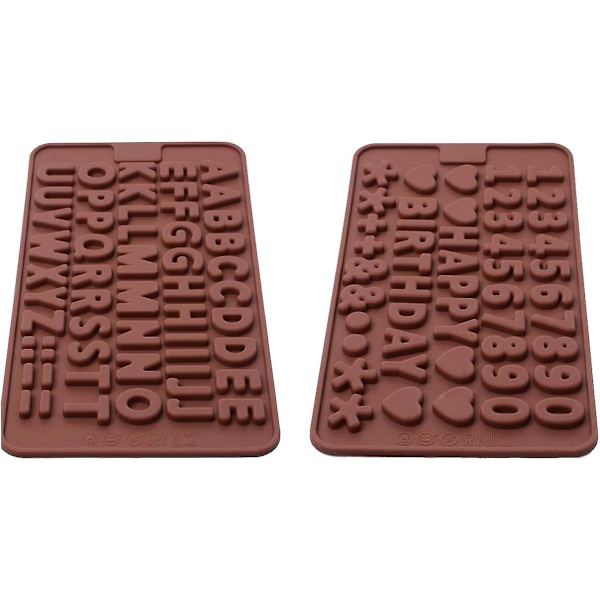 Silikonebogstavform og tal chokoladeforme med Happy Birthday kagedekorationssymboler 2stk